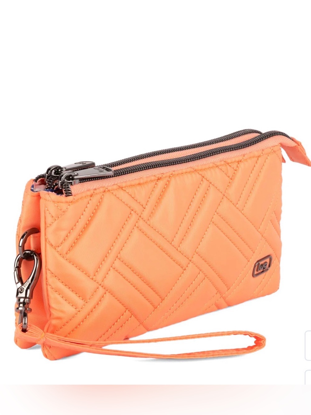 Lug Frolic RFID Wristlet in Melon Glow with Beach Day pattern interior